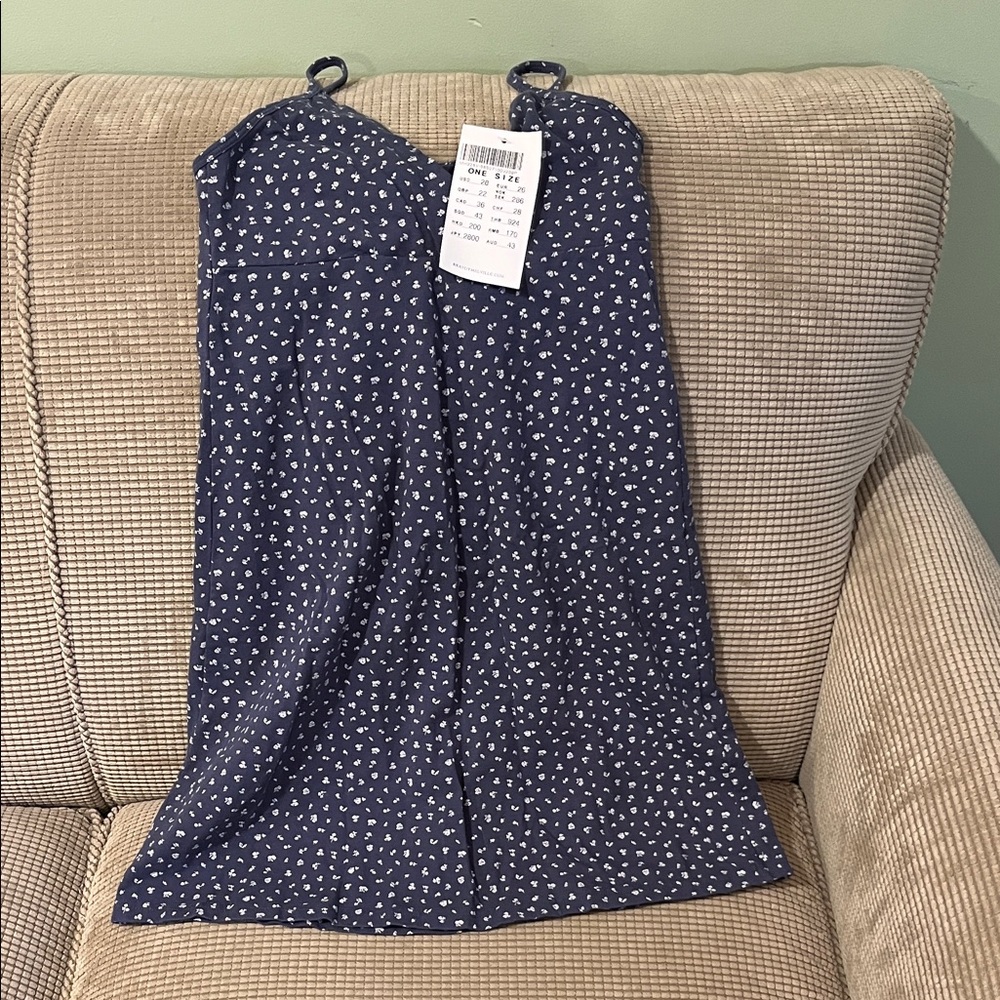 Brandy Melville Blue and White Mini Dress